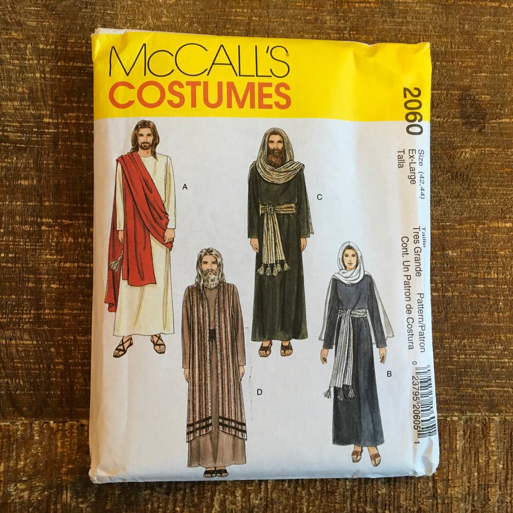 McCalls Sewing Pattern 2060 Nativity Passion Play Christmas Costume XL UNCUT